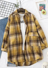Plaid Brushed Woolen Vintage Shirt